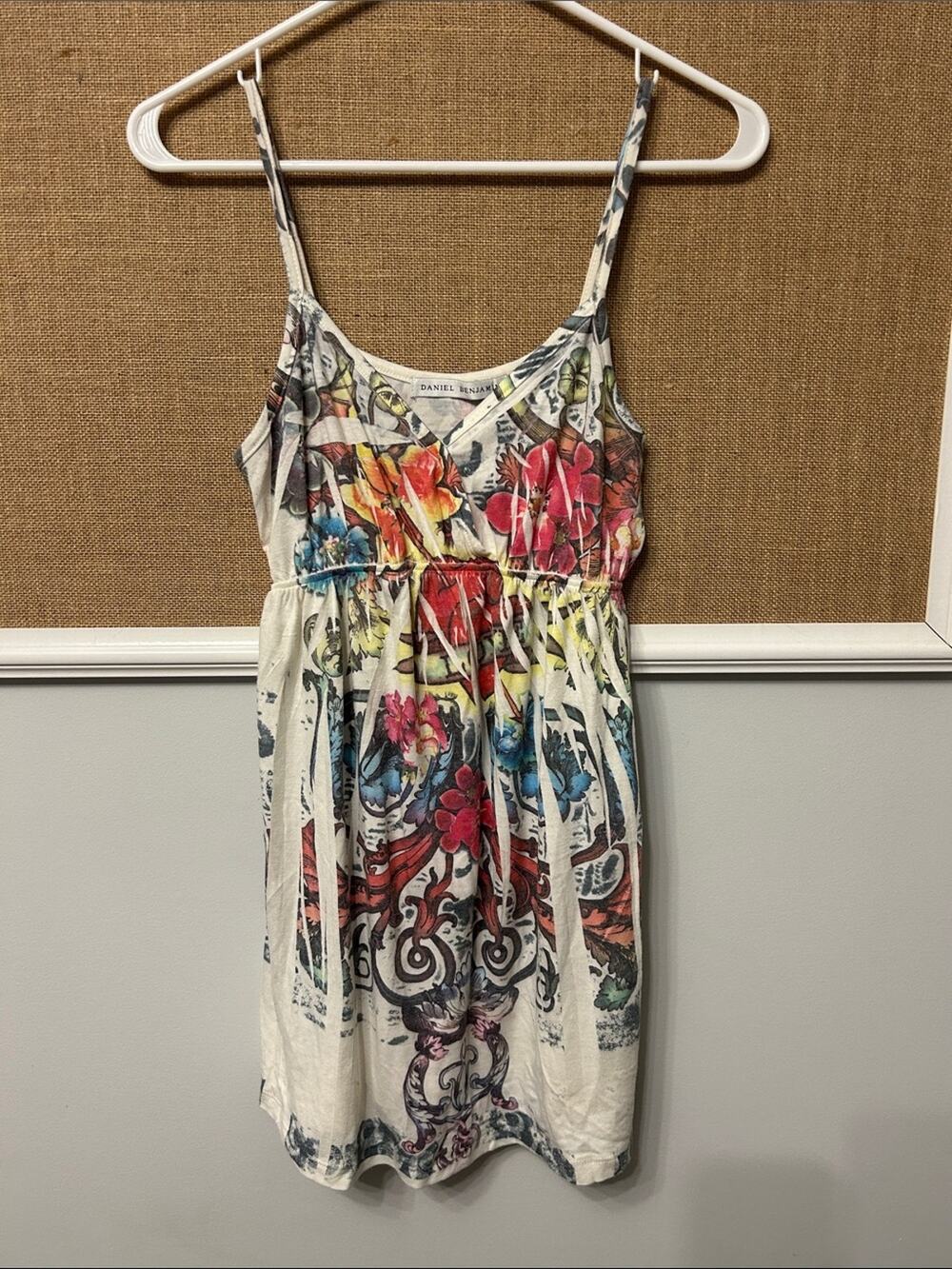 Daniel Benjamin Floral Spaghetti-Strap Mini Dress in Multi-Color